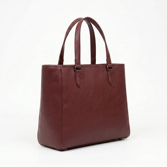 Bagsha Medium Burgundy Leather Handbag