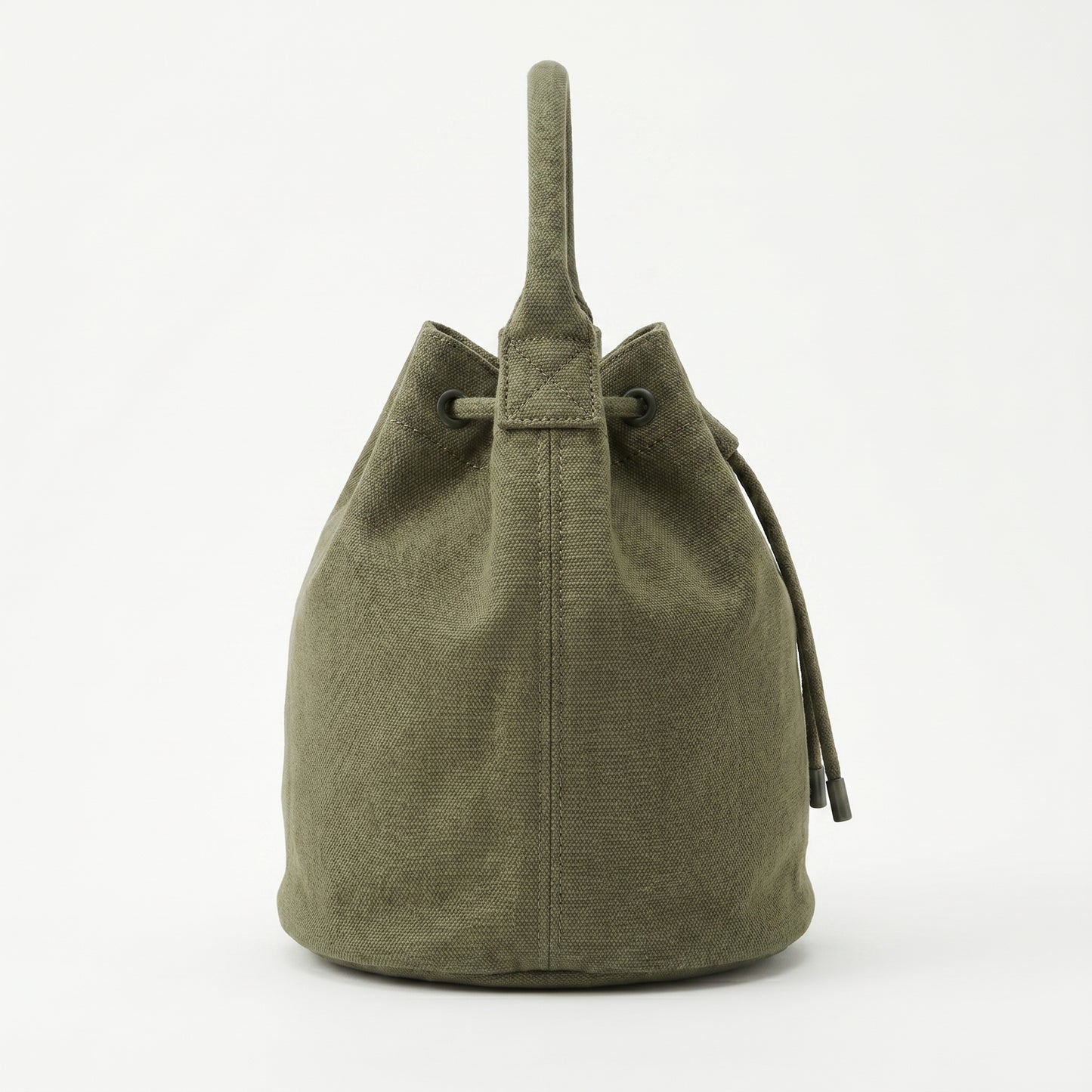 Medium Olive Canvas Bucket Handbag