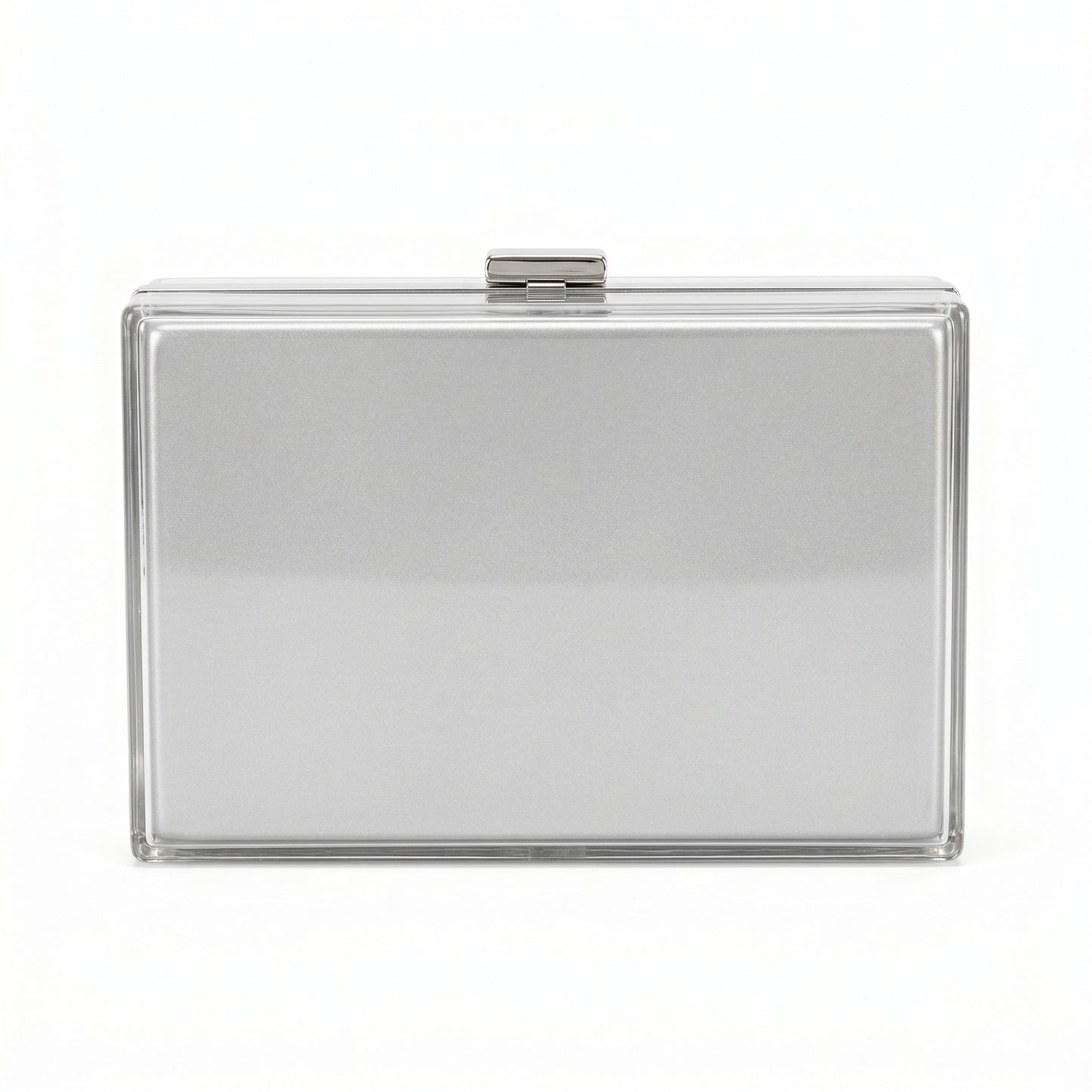 Medium Silver Acrylic Box Clutch