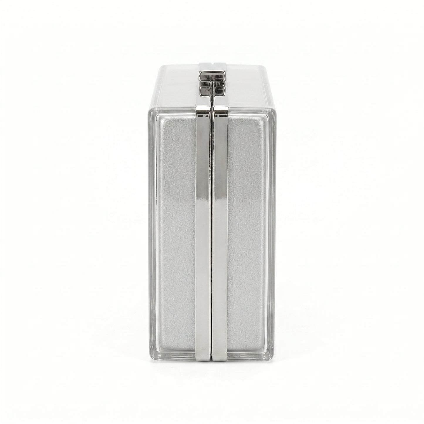 Medium Silver Acrylic Box Clutch